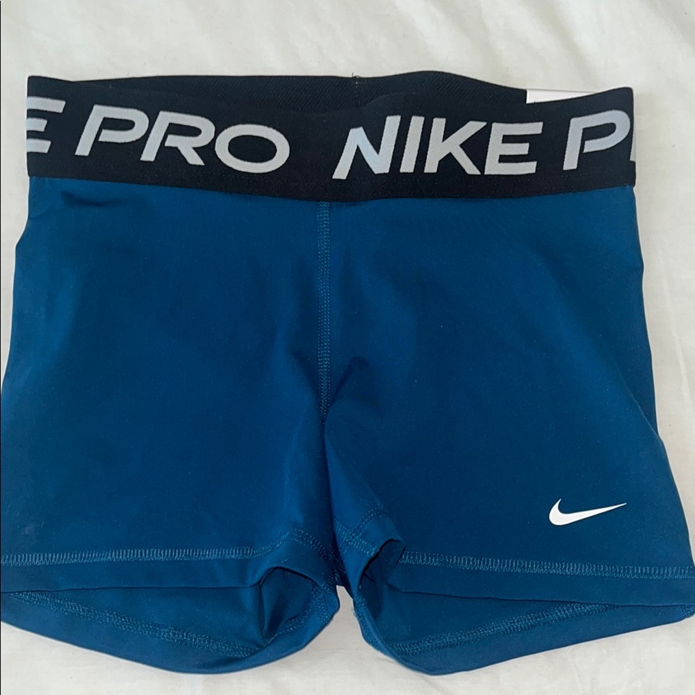 Nike Pro Blue Shorts with Black Band